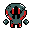 a pixel sprite of a creature like a damaged statue with a thick, round upper body.