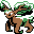 a digital pixel drawing of a deer-like creature with sloth claws and leafy antlers.