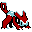 a pixel sprite of a creature resembling a cat-like robot.