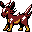 a pixel sprite of a creature resembling a spiky donkey.